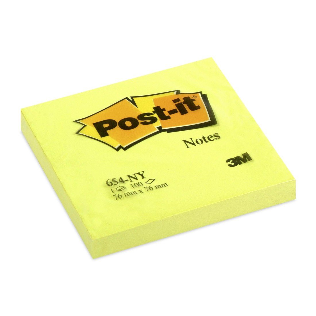 Bločky Post-it 76 x 76 mm - neonově zelený, 6 ks