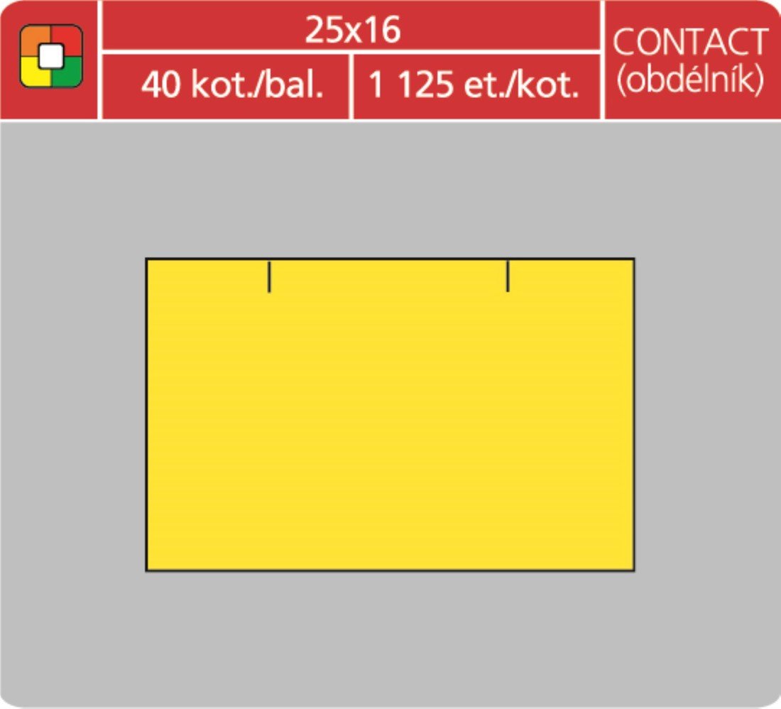 SK Label Cenové etikety CONTACT - 25x16, 1125 ks, žluté