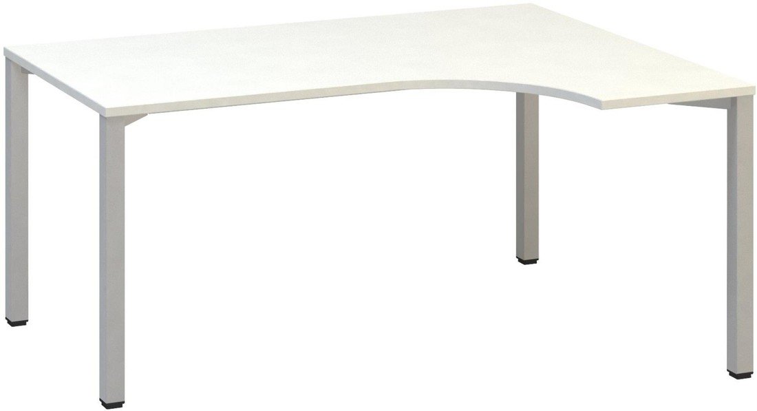 Interier Říčany Psací stůl Alfa 200 - ergo, pravý, 160 cm, bílý/stříbrný
