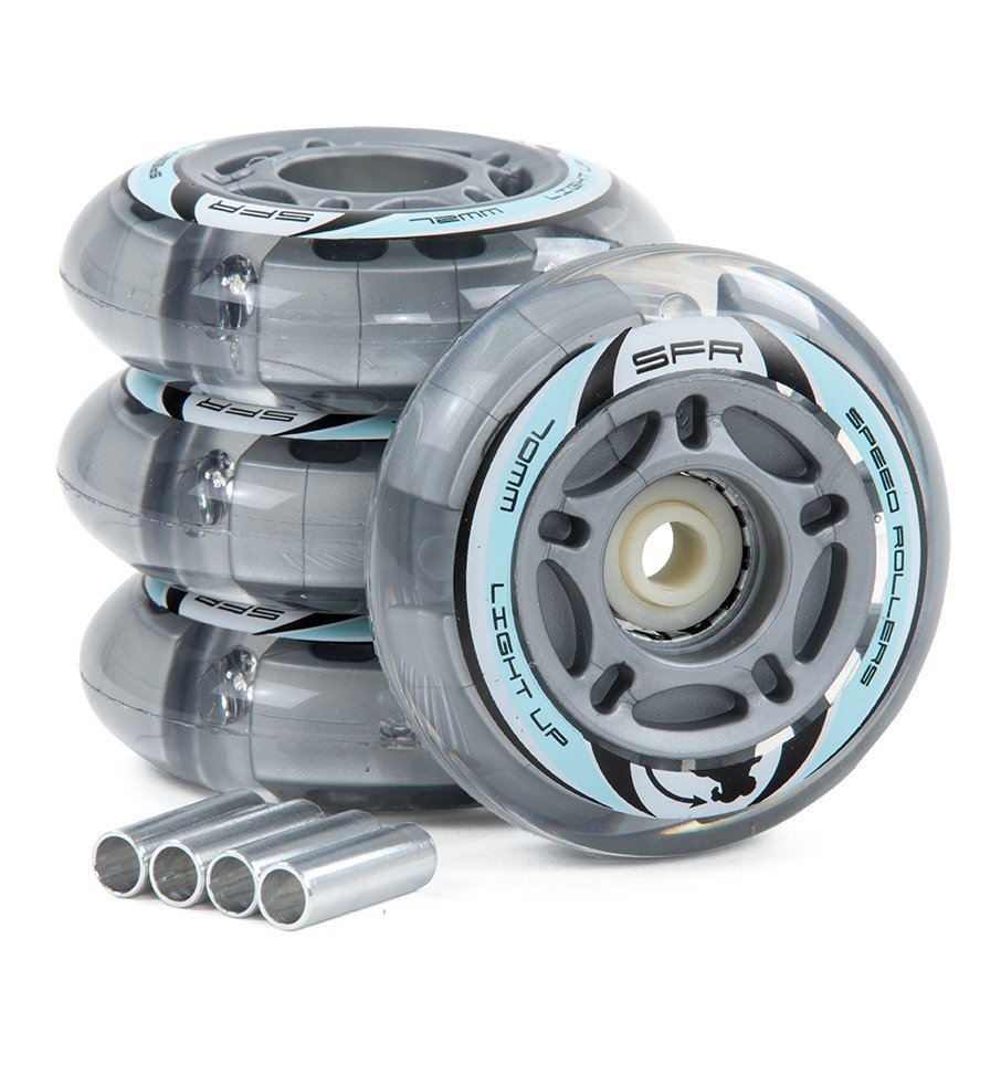 SFR - Light Up Inline Wheels - 64, 70, 72 mm - Silver Průměr koleček: 64 mm