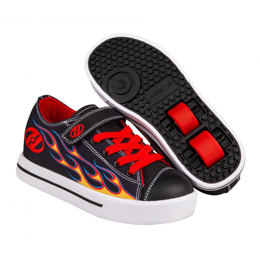 Heelys - Snazzy X2 - Black/Yellow/Red Flame - koloboty Velikost boty: 30