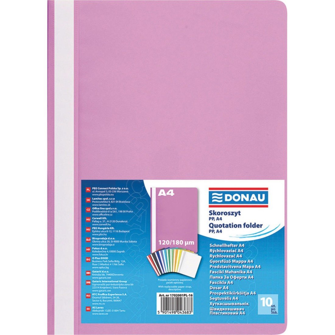 Rychlovazače DONAU A4, růžové, 10 ks