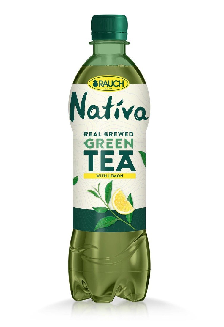 Rauch Ledový čaj Nativa - zelený s citronem, 12 x 0,5 l