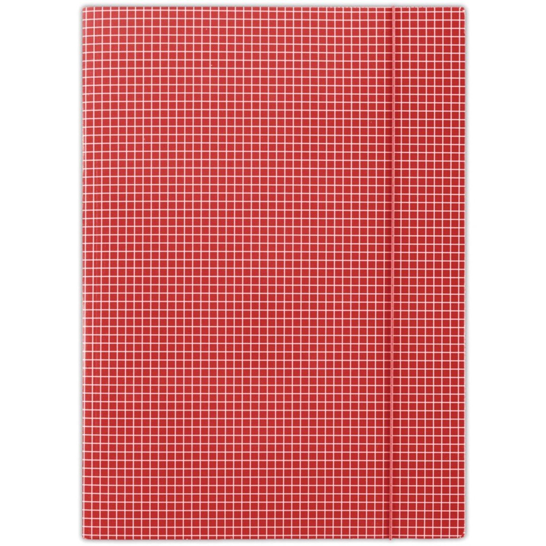 Kartonové desky s chlopněmi a gumičkou Donau - A4, kostičkované, červené