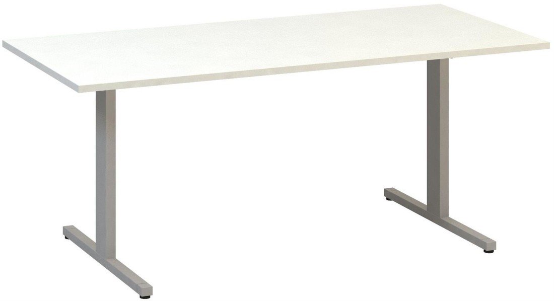 Interier Říčany Jednací stůl Alfa 455 - 180 cm, bílý/stříbrný