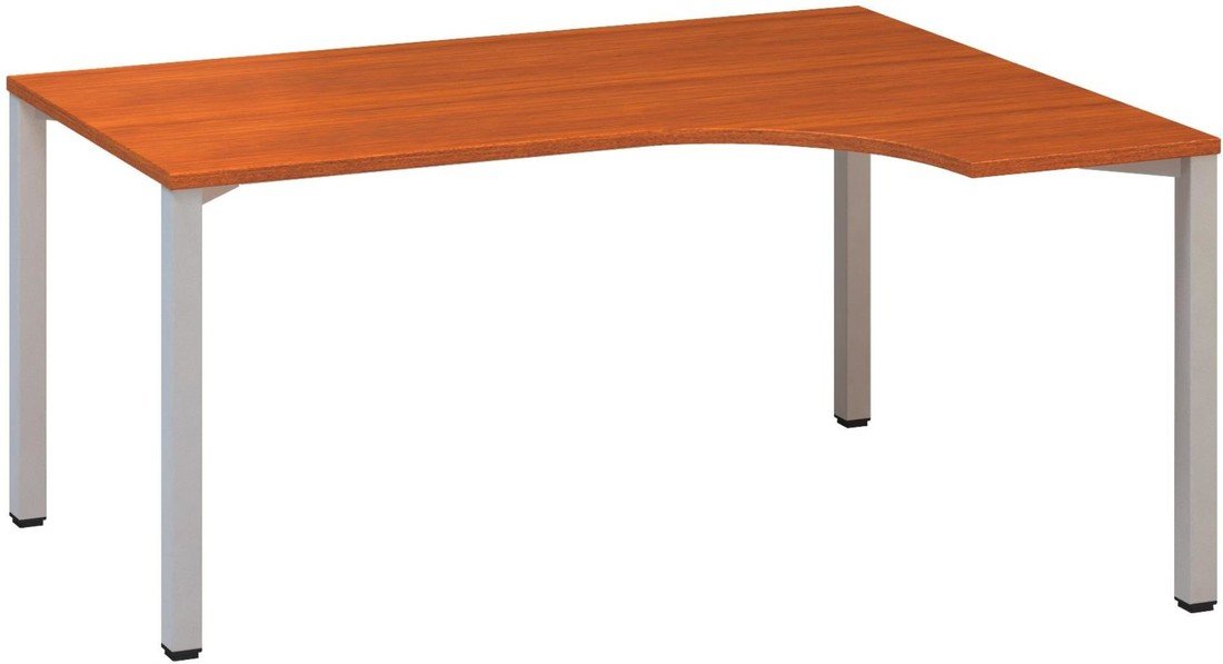 Interier Říčany Psací stůl Alfa 200 - ergo, pravý, 160 cm, třešeň/stříbrný