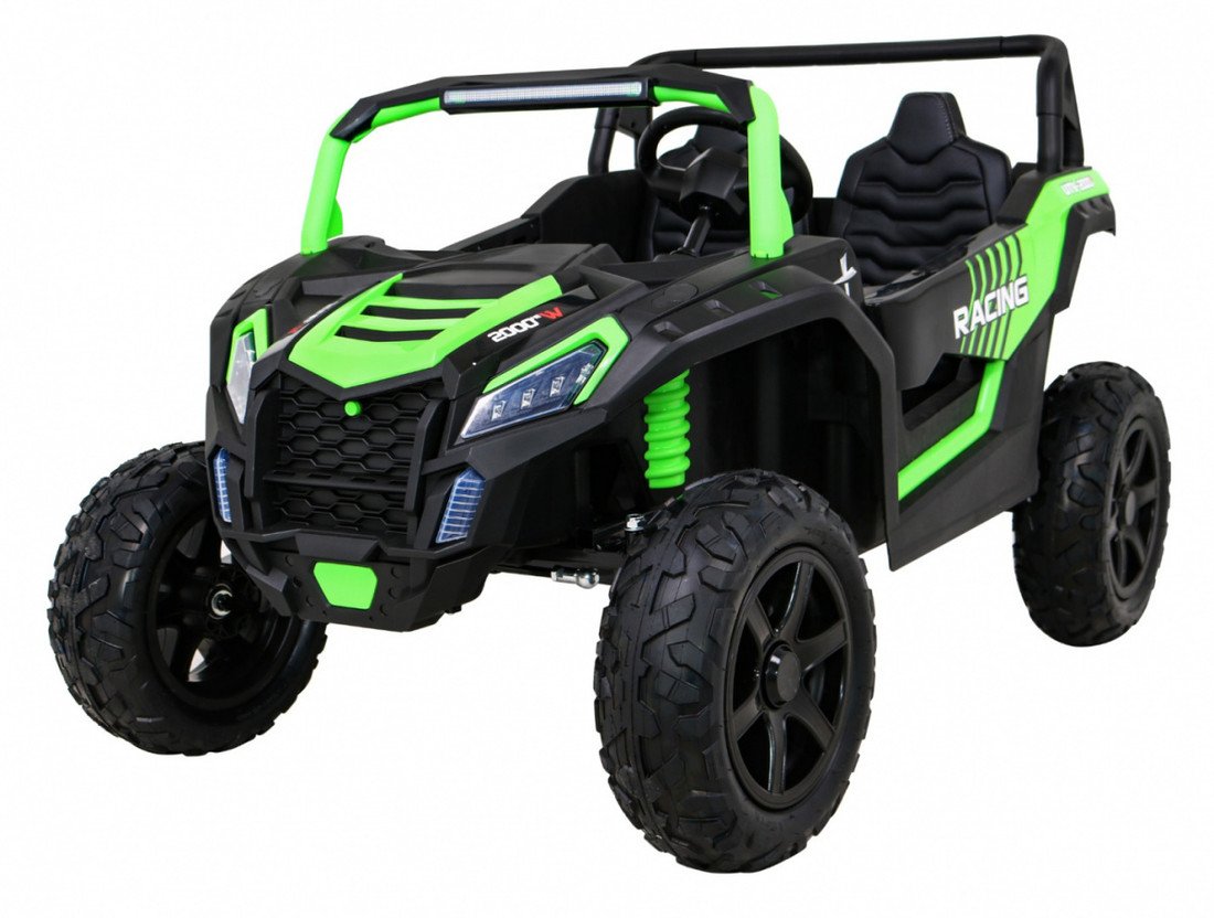 mamido Dětské elektrické autíčko Buggy UTV Strong 24V nafukovací kola zelené