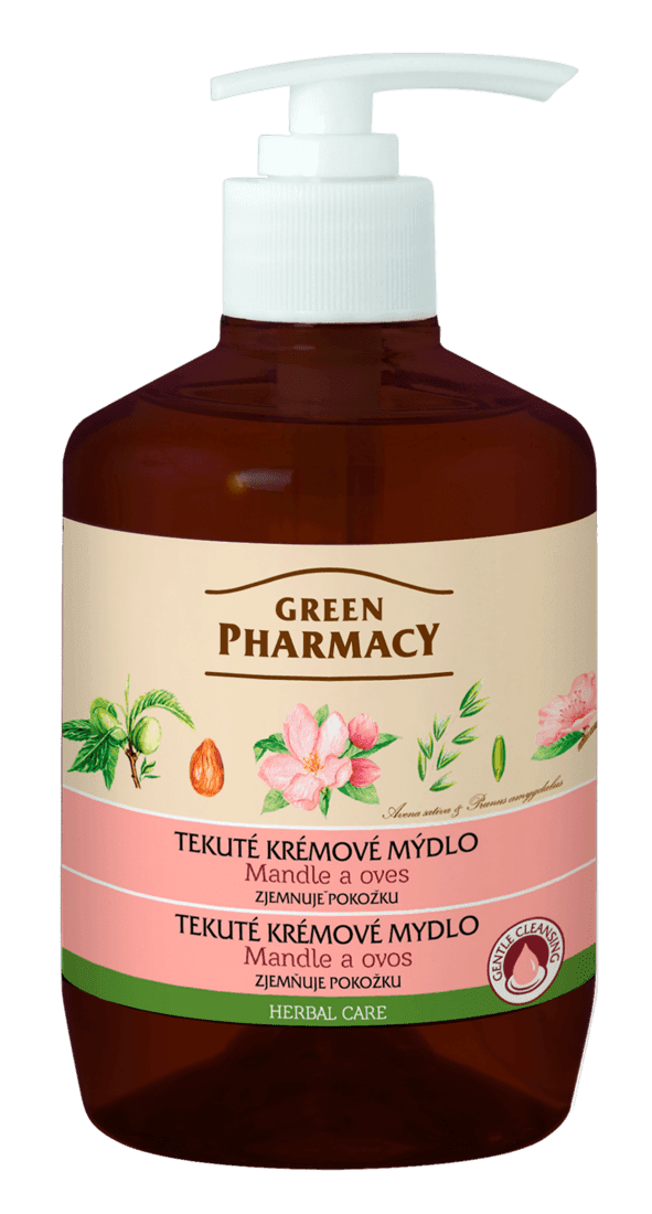 ​Green Pharmacy Mandle a Oves - tekuté krémové mýdlo zjemňující pokožku, 460 ml