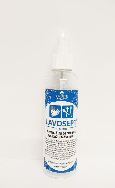 Amoene Lavosept® UNIVERZÁL - dezinfekce na pokožku, povrchy a nástroje - roztok 200 ml - aroma citron