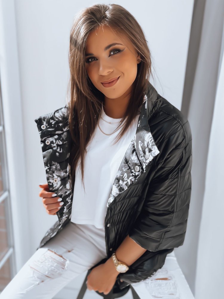 Dámská bunda PINK FLOWER černá Dstreet