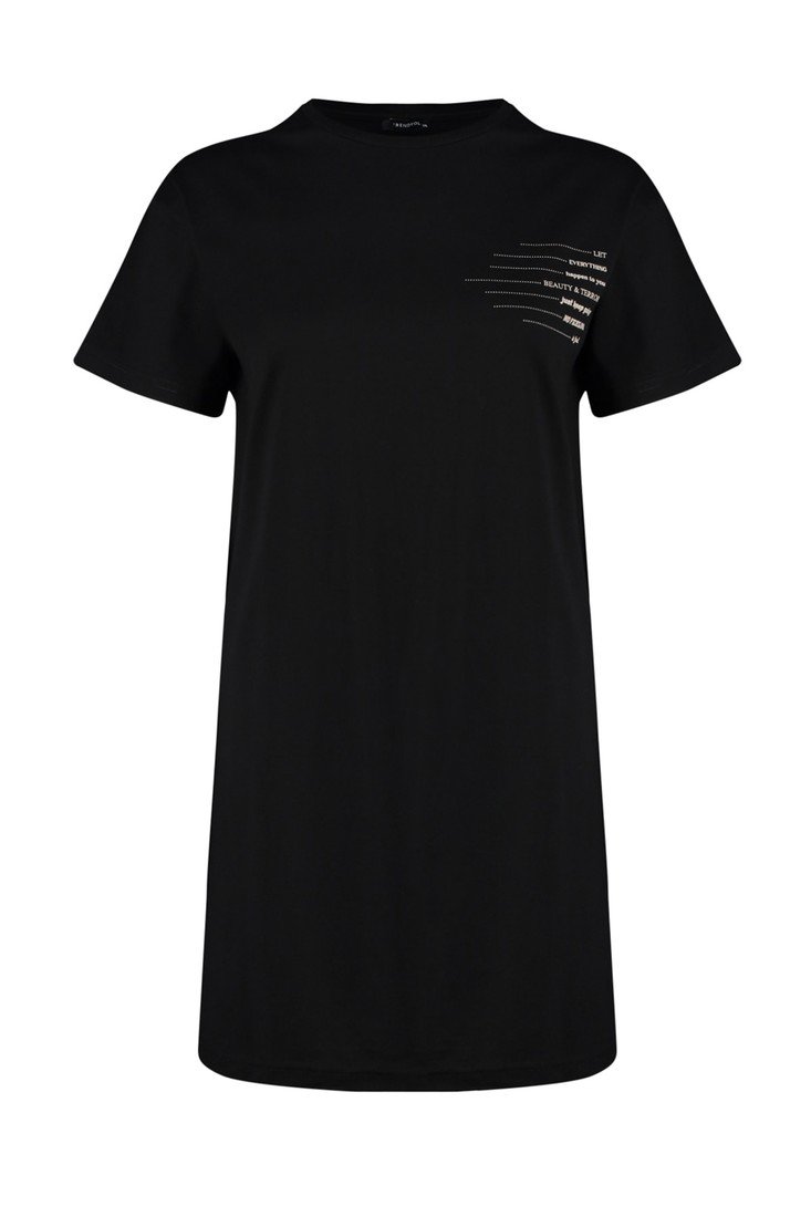 Trendyol Curve Plus Size Dress - Black - Jersey dress