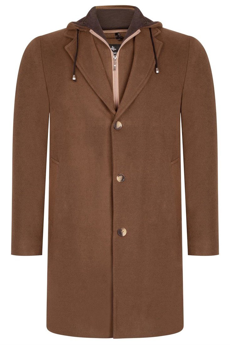 PLT8376 DEWBERRY MEN'S COAT-STRAIGHT CAMEL