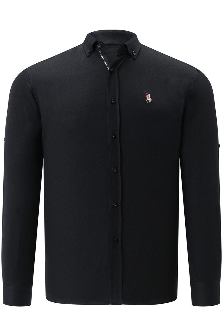 G674 DEWBERRY MEN'S SHIRT-LIGHT BLACK
