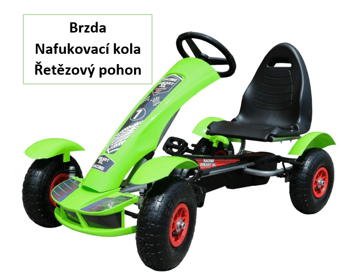 mamido Dětská šlapací motokára formule 01 zelená