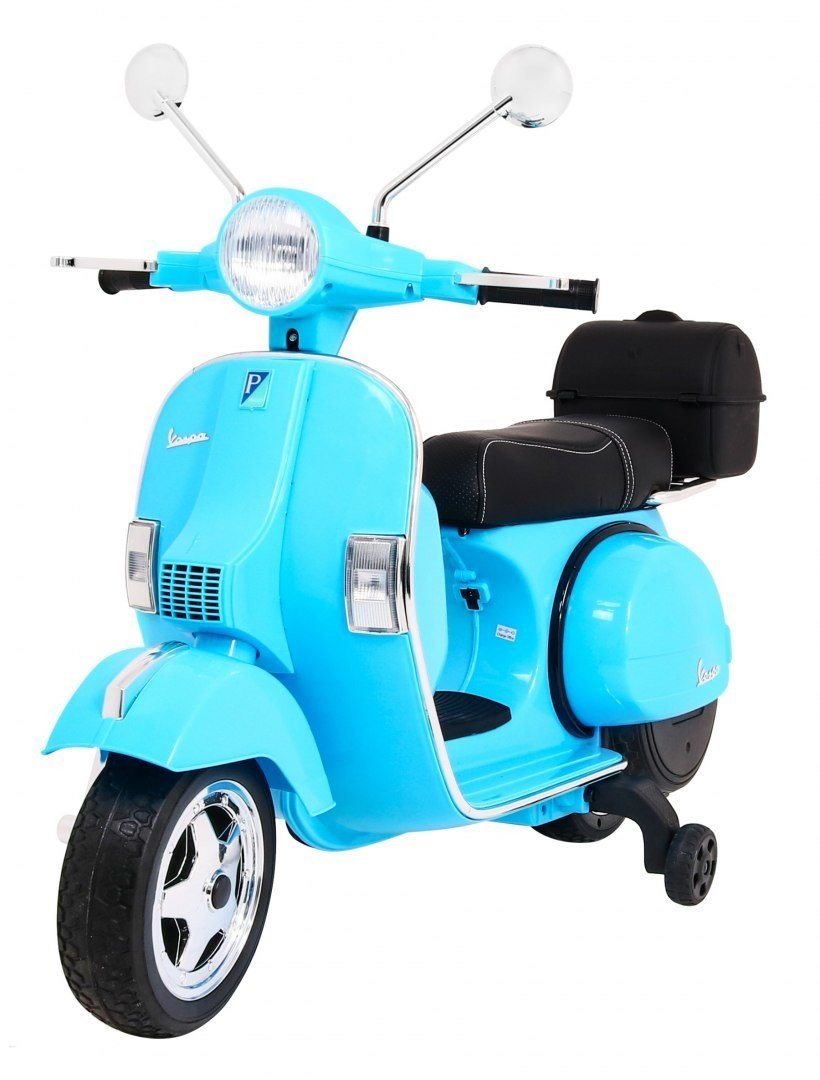 mamido Dětský elektrický skútr Vespa modrý