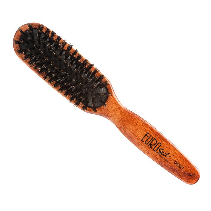 Eurostil Cushion Brush Wooden Boar - kartáče na rozčesávání vlasů, kančí štětiny 00327 - Oval - oválná