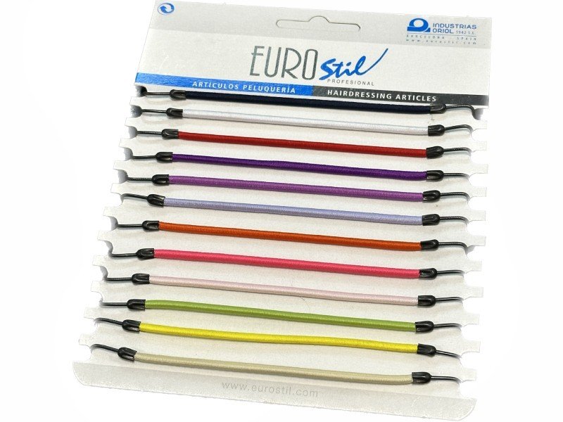 Eurostil Elastic Hair Hook - gumička s háčky 00640 - barevné gumičky s háčkem, 12 ks