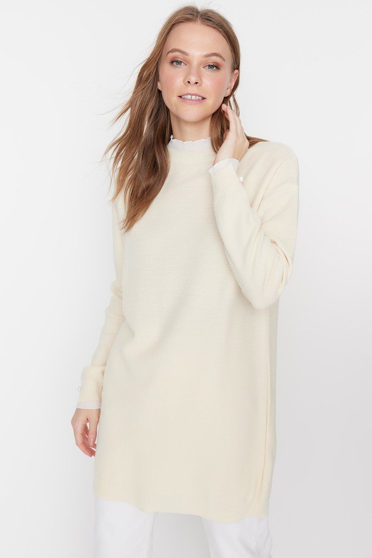 Trendyol Sweater - Beige - Regular fit