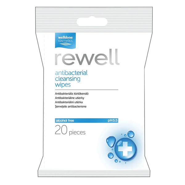 Rewell antibakteriální vlhčené ubrousky 20ks