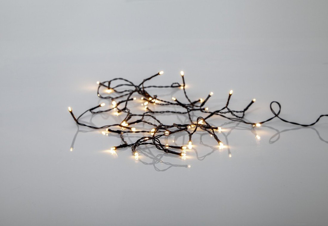 Venkovní světelný LED řetěz 40 světýlek délka 2,8 m Star Trading Akku - černý