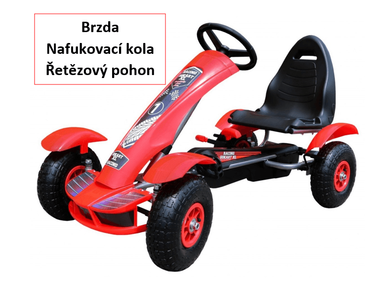 mamido Dětská šlapací motokára formule 01 červená