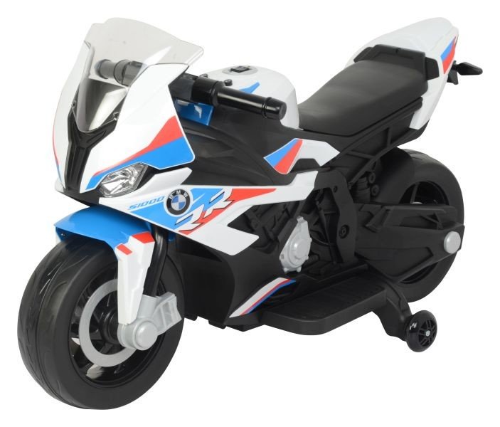 mamido Dětská elektrická motorka BMW S1000RR bílo-modrá