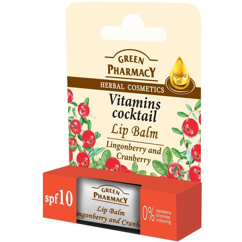Green Pharmacy Lingonberry and Cranberry - vitamínový balzám brusinka a klikva, 3,6g