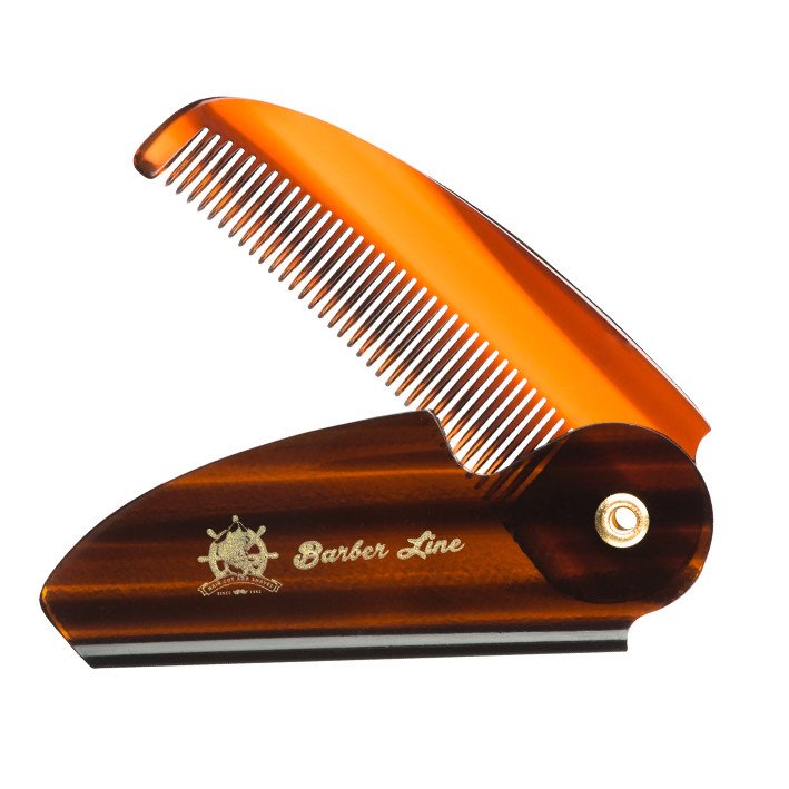 Barber Line Beard - Moustache Folding Acetate Comb 04545 - profesionální skládací hřeben na bradu a vousy