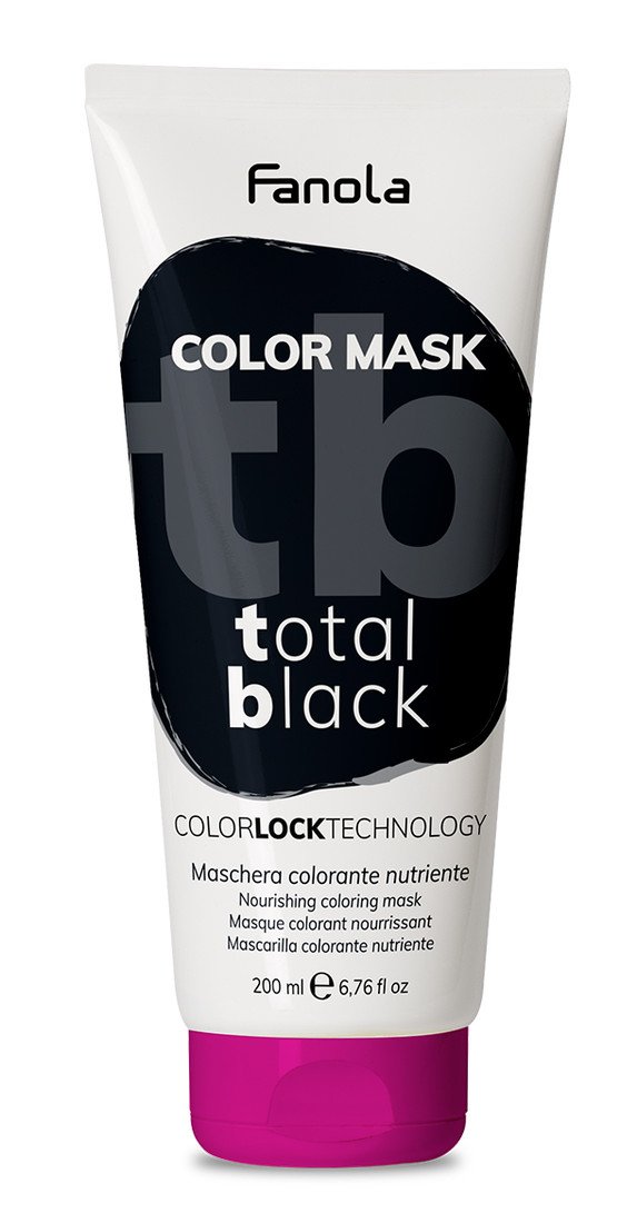 Fanola Color Mask - barevné masky Total Black (černá), 200 ml