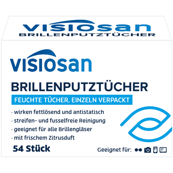 Visiosan (Německo) VISIOSAN BRILLENPUTZTÜCHER Čistící ubrousky na brýle 54ks