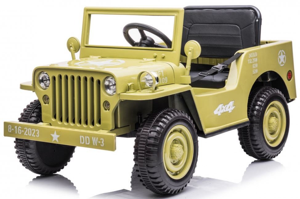 mamido Dětský elektrický vojenský Jeep Willys 4x4 béžový