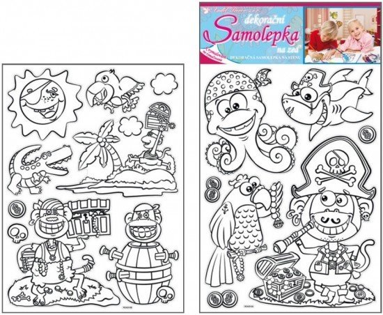 Anděl Samolepky na zeď k vymalování - piráti - 1396