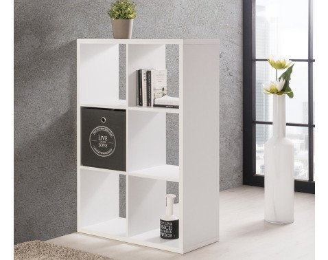 Regál Max, 3x2 přihrádky, bílý