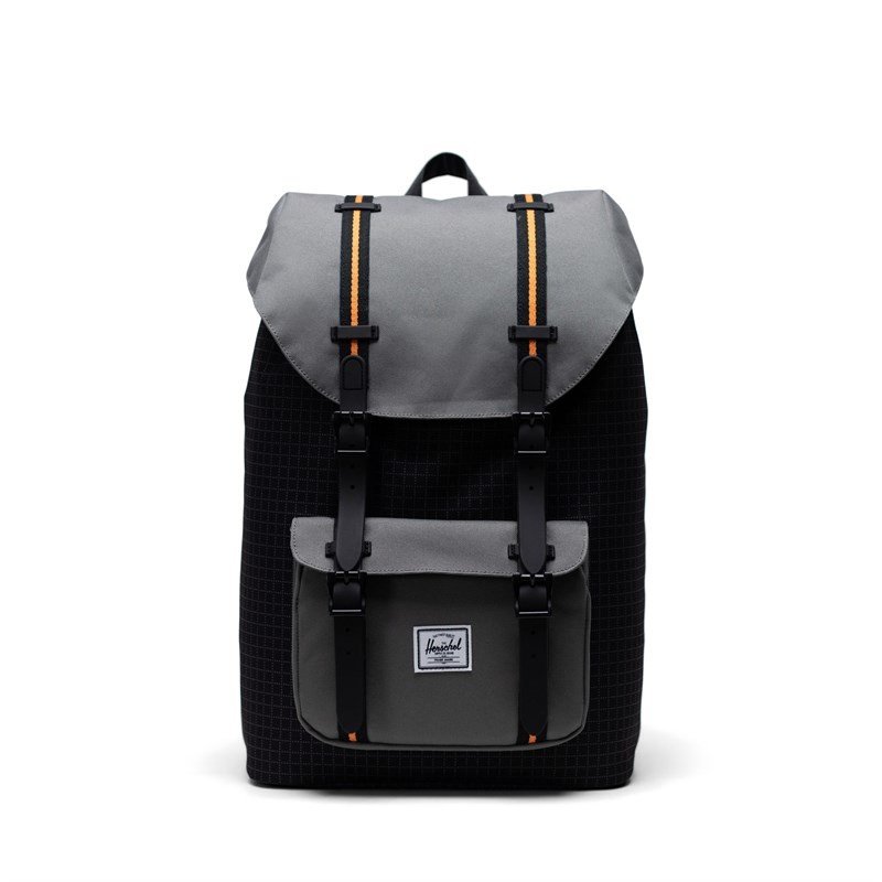 batoh HERSCHEL - Herschel Little America Mid-Volume Black Grid/Gargoyle/Sun Orange (05722)