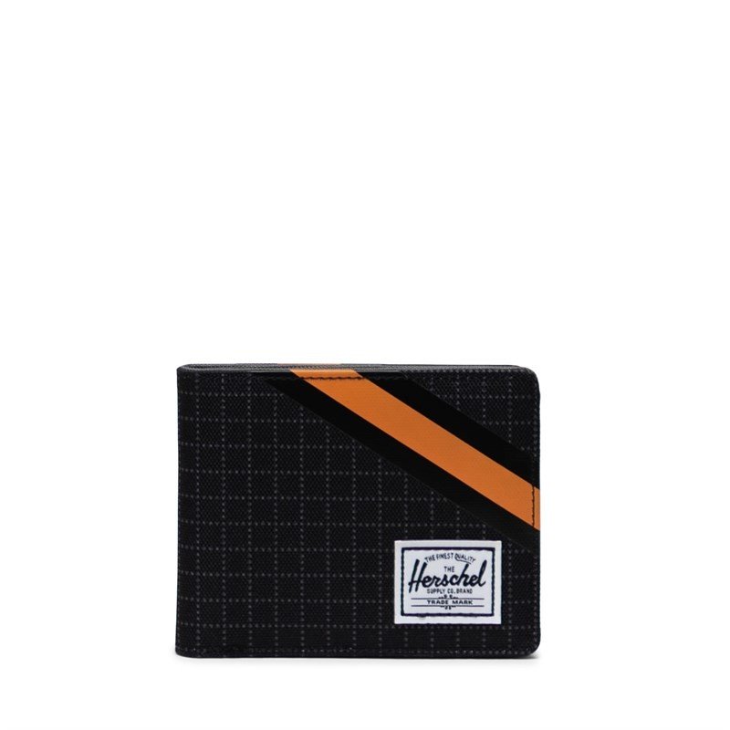 peněženka HERSCHEL - Roy RFID Black Grid/Gargoyle/Sun Orange (05722)