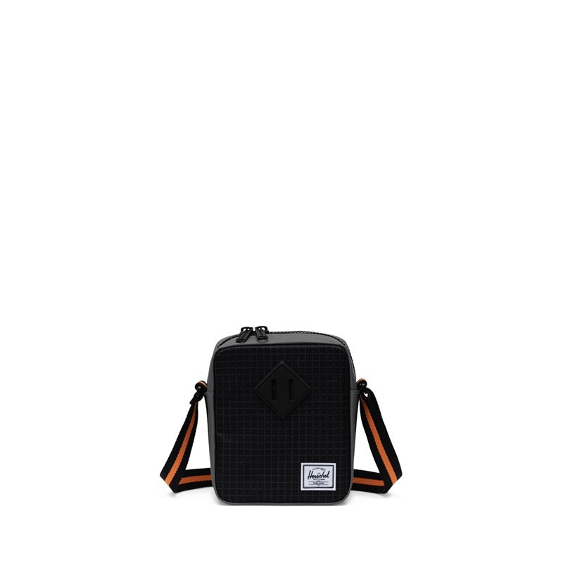 taška přes rameno HERSCHEL - Heritage Crossbody Black Grid/Gargoyle/Sun Orange (05722)