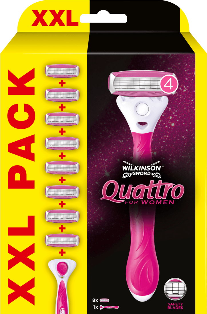 Wilkinson Quattro for Women XXL holící strojek + 8 náhradních hlavic