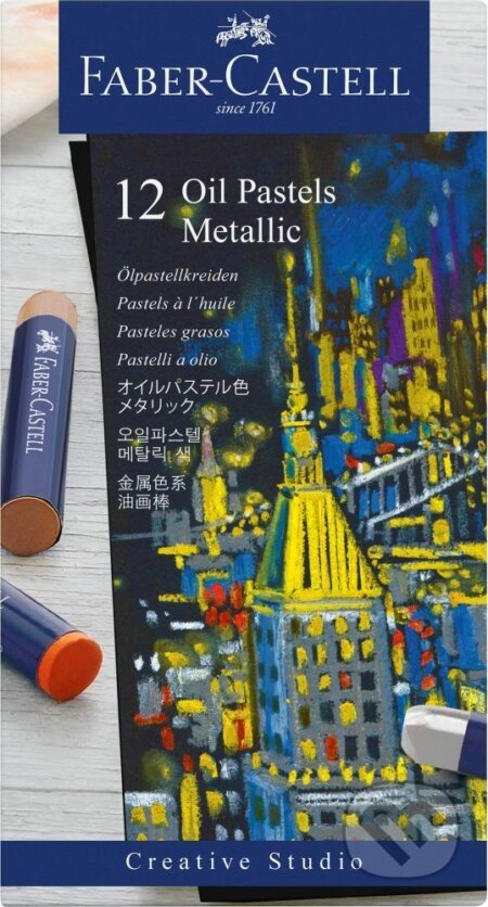 Olejový pastel Creative Studio set 12 kusov, metalické - Faber-Castell