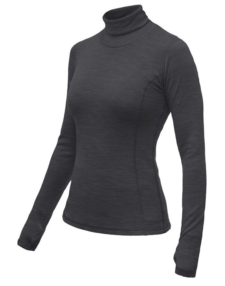 SENSOR MERINO BOLD dámské triko dl.rukáv roll neck anthracite gray Velikost: XL