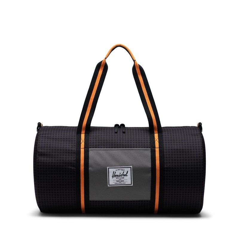 cestovní taška HERSCHEL - Sutton Mid-Volume Black Grid/Gargoyle/Sun Orange (05722)