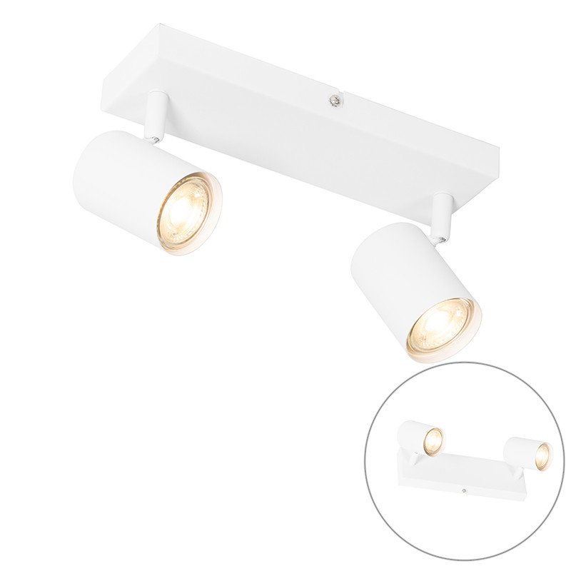 Moderní stropní svítidlo bílé 2 -světelné nastavitelné - Jeana