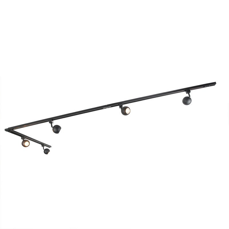 Moderní kolejnicový systém s 5 body 1-fázová černá - Gissi