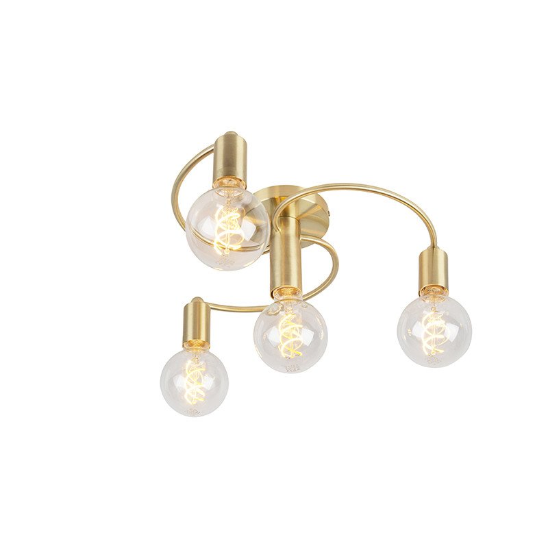 Art deco stropní svítidlo mosaz 4-světlo - Facil