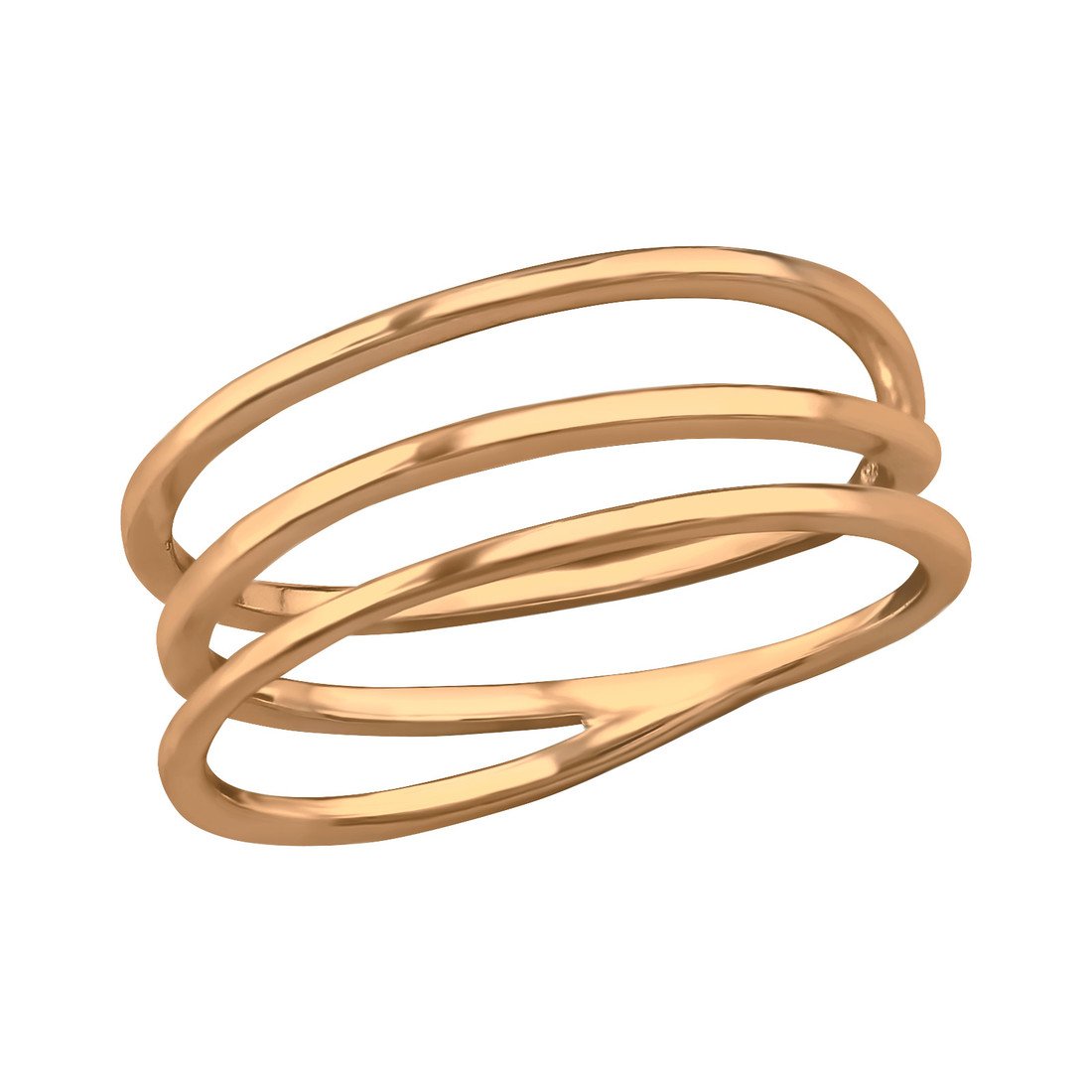 Bangles.cz Prsten Spiral rose gold stříbro 925 Velikost: 5 - 1,5 cm (EU 49 - 50) 1993/5