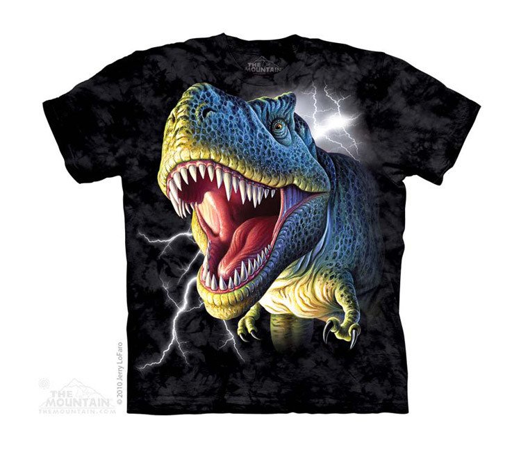 The Mountain Dětské batikované tričko - Dinosaur - černé Velikost: S