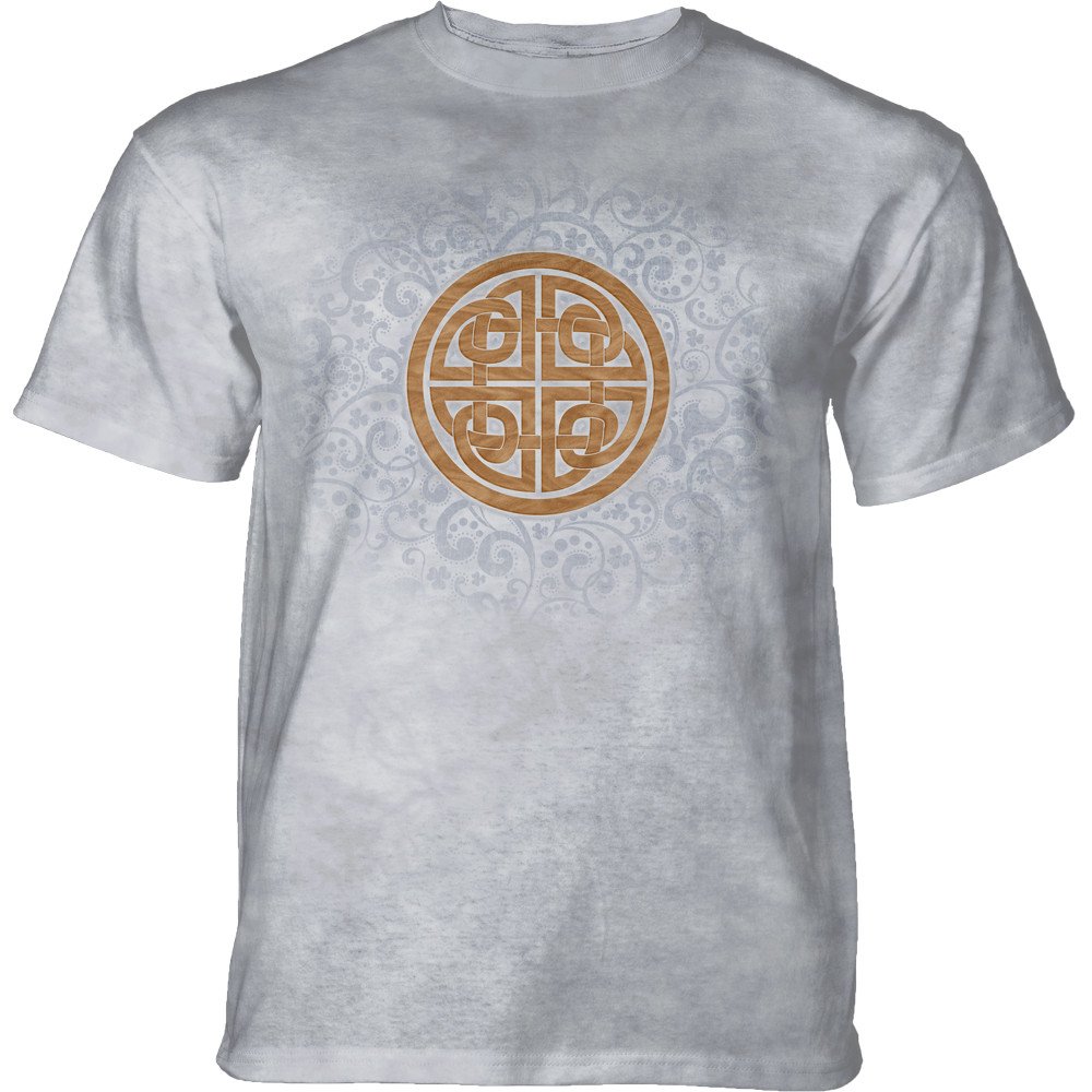 Pánské batikované triko The Mountain - Celtic Knot - šedé Velikost: M