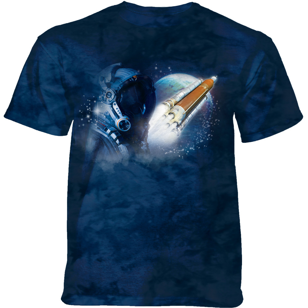 Pánské batikované triko The Mountain - ARTEMIS ASTRONAUT - vesmír - modrá Velikost: S