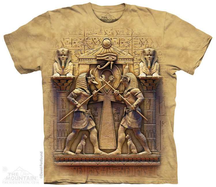 Pánské batikované triko The Mountain - Egypt -písková Velikost: L