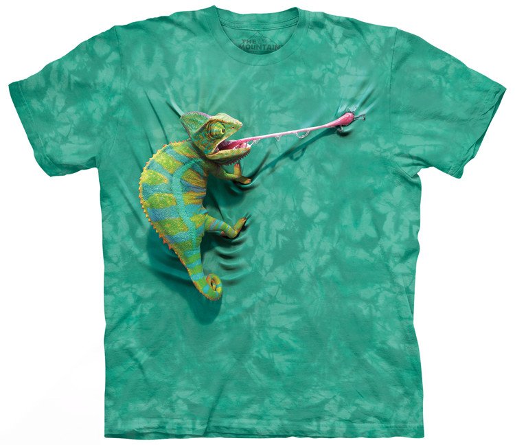 Pánské batikované triko The Mountain - Chameleon - zelené Velikost: S