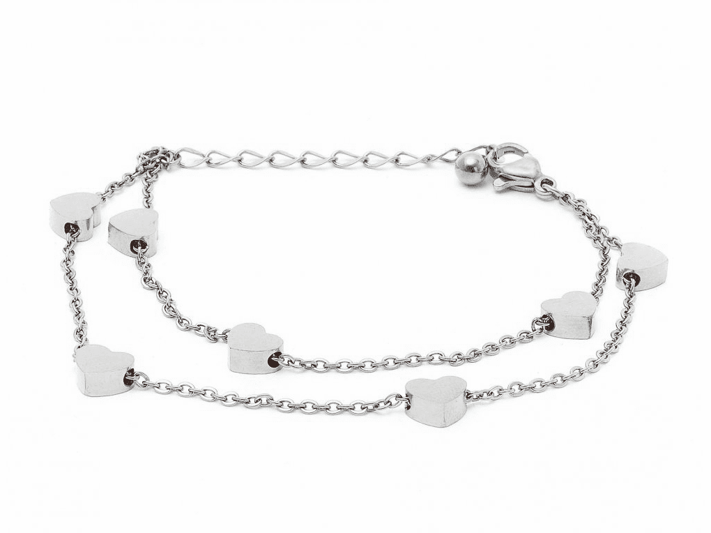 Bangles.cz Náramek chirurgická ocel Tiny Hearts silver 966